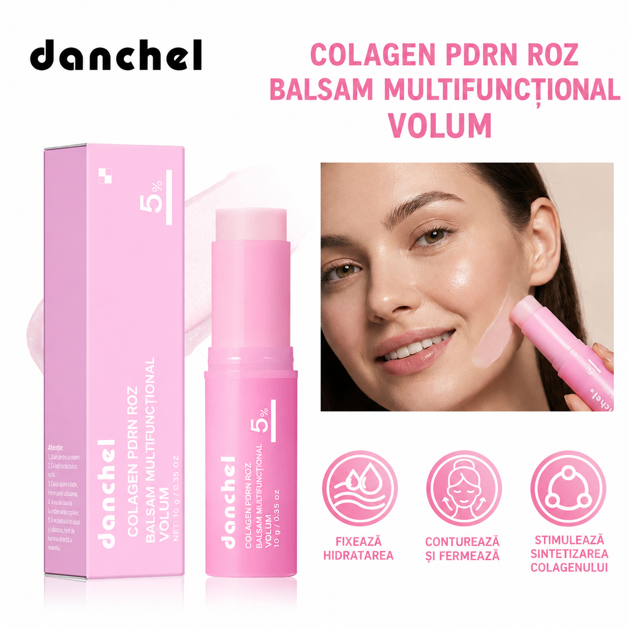 Balsam de Colagen Roz Portabil