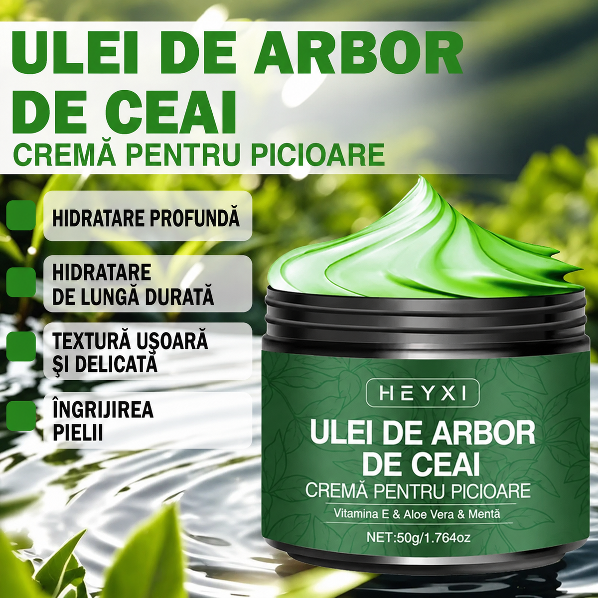 Cremă Hidratantă cu Ulei de Ceai