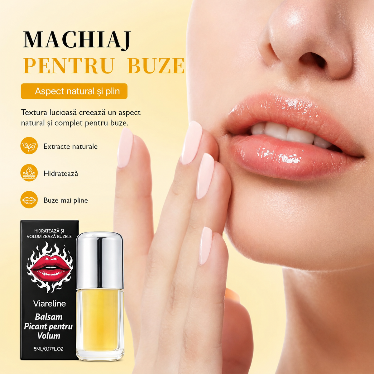 Gloss de Buze Strălucitor și Plin